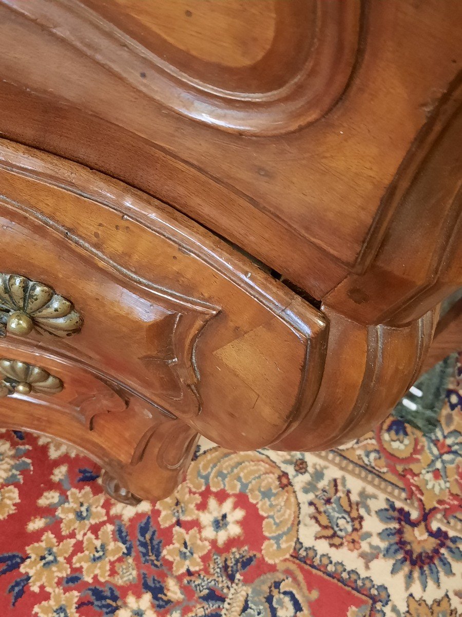 Commode En Noyer Massif - XVIIIe Siècle-photo-5