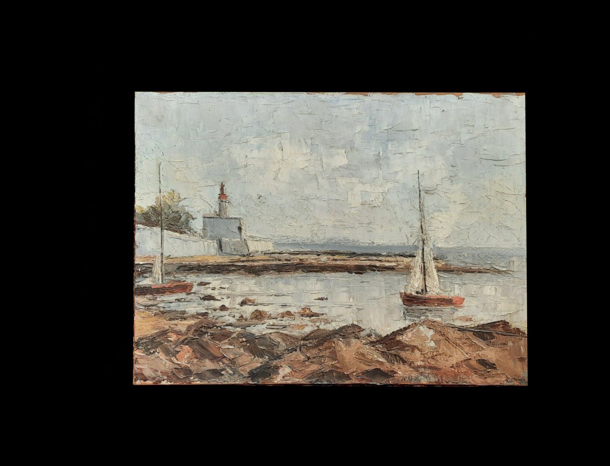 Oil On Canvas - Seascape (20th Century)-photo-3