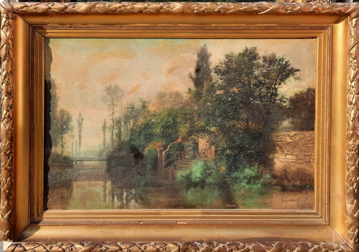 Louis R&eacute;my Eug&egrave;ne Desjobert (1817-1863) - Huile Sur Bois - Paysage -photo-4