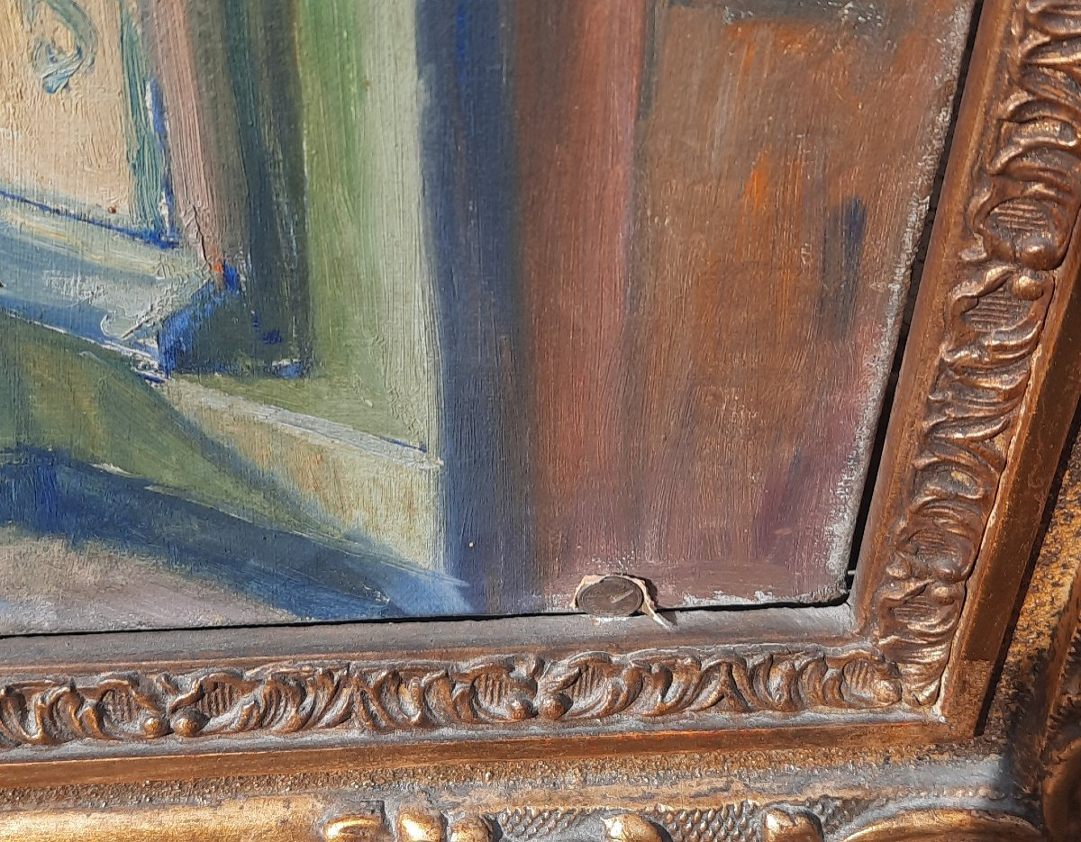 Marius Markey (xxe Siècle) - Huile Sur Toile - Vue De La Fenêtre-photo-1
