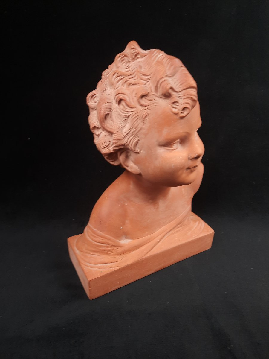 Ugo Cipriani (1887-1960) - Sculpture En Terre Cuite - Jeune Enfant-photo-3