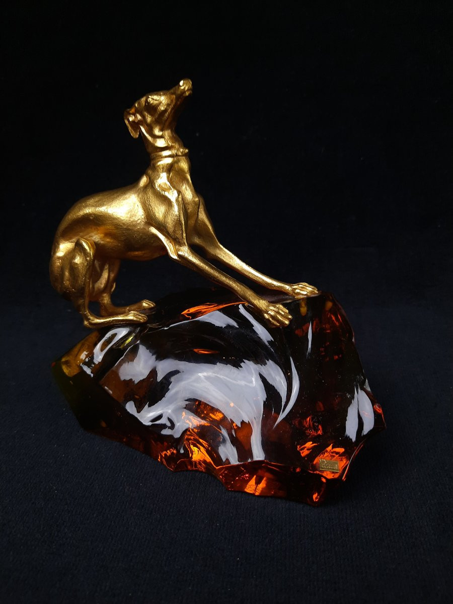 Baccarat - Bronze Sculpture On Crystal Base  -photo-2