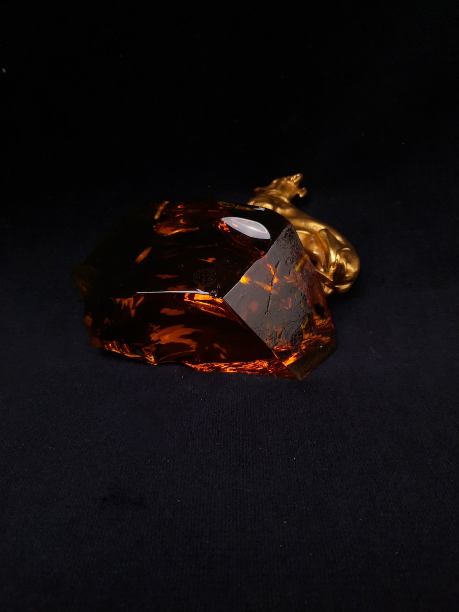 Baccarat - Bronze Sculpture On Crystal Base  -photo-5