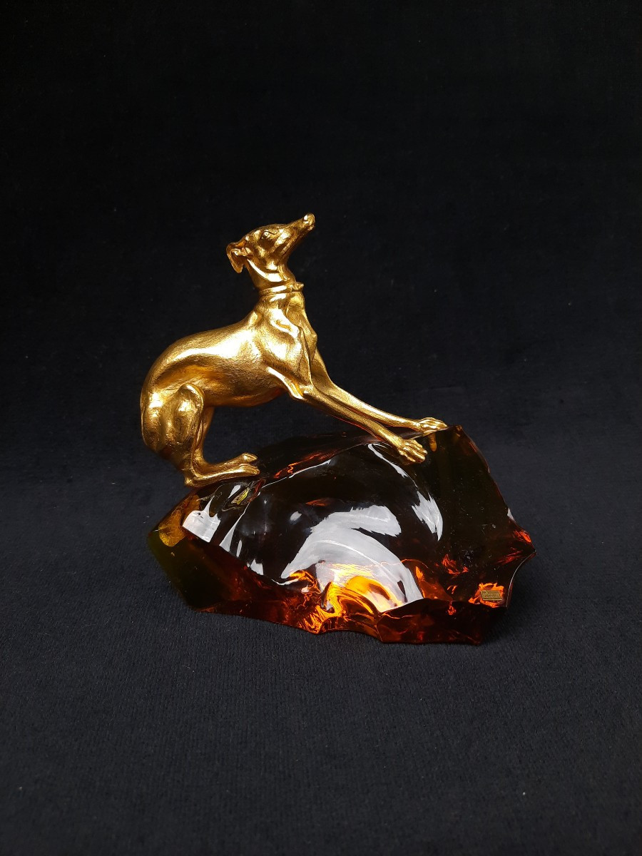 Baccarat - Bronze Sculpture On Crystal Base  