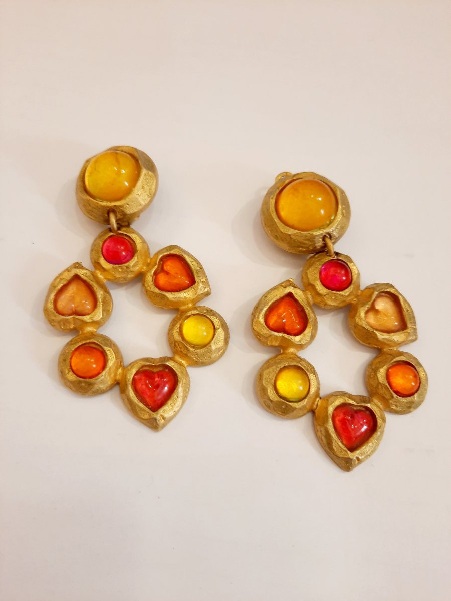 Edouard Rambaud - Gold Metal Clip-on Earrings-photo-2
