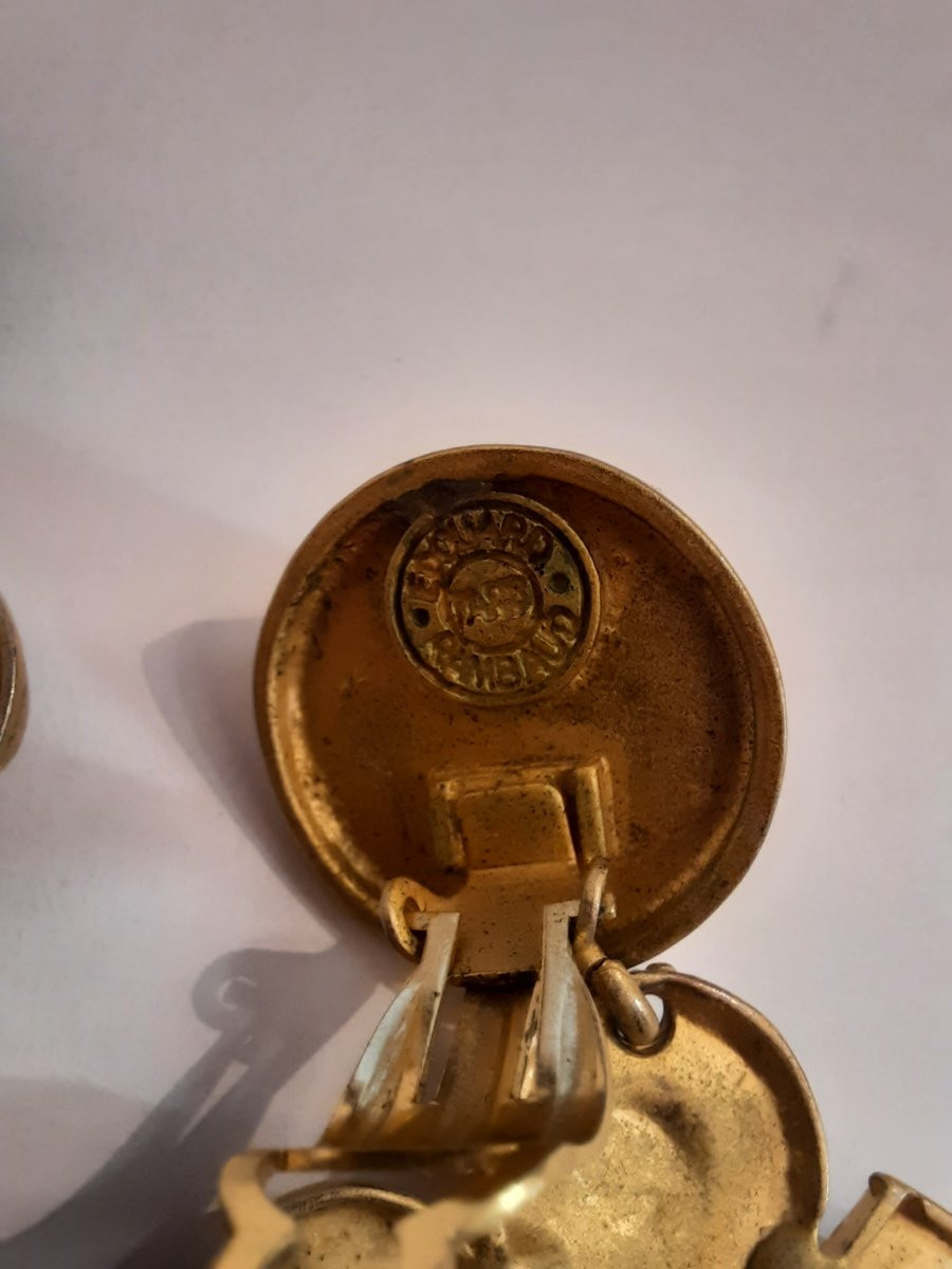 Edouard Rambaud - Gold Metal Clip-on Earrings-photo-3