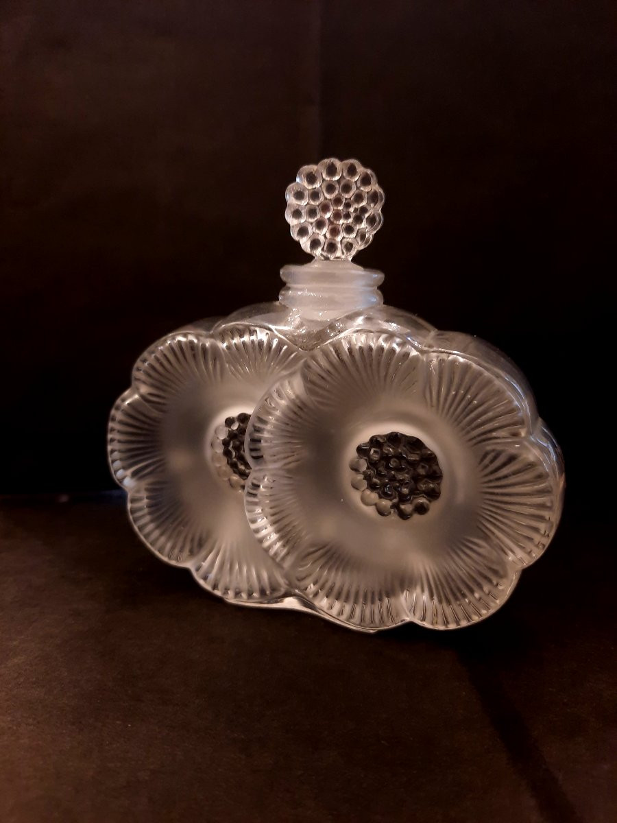 Lalique France - Flacon En Cristal Deux Fleurs-photo-3