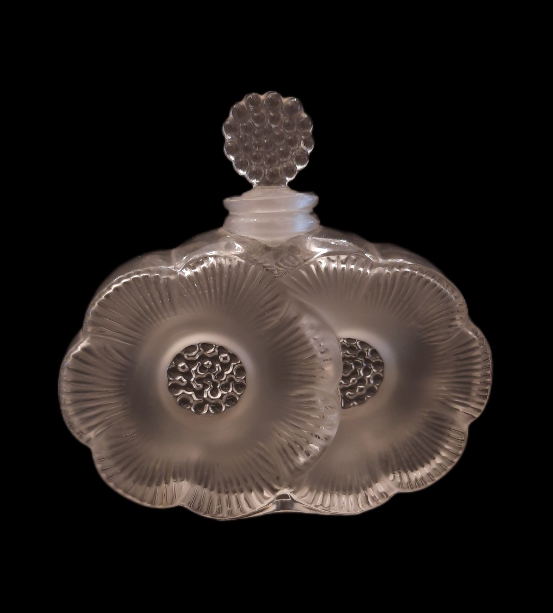 Lalique France - Flacon En Cristal Deux Fleurs