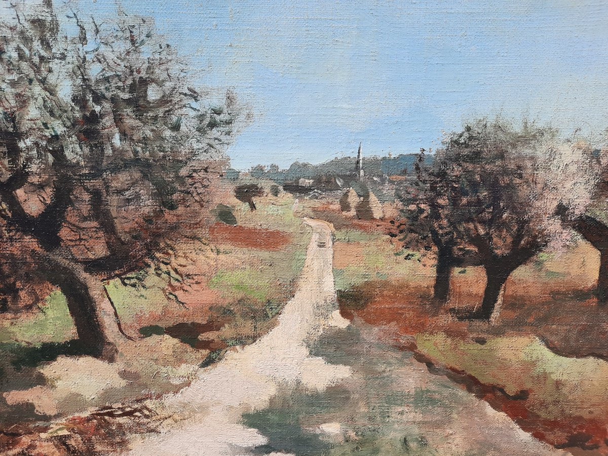 Roland Oudot (1897-1981) - Huile sur toile - Les olivers-photo-3
