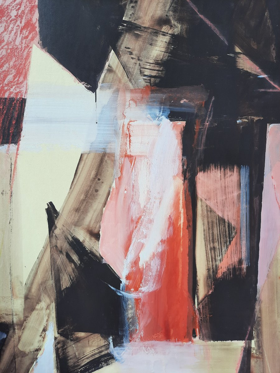 Henri Yéru (1938) - Huile sur toile - Composition-photo-3