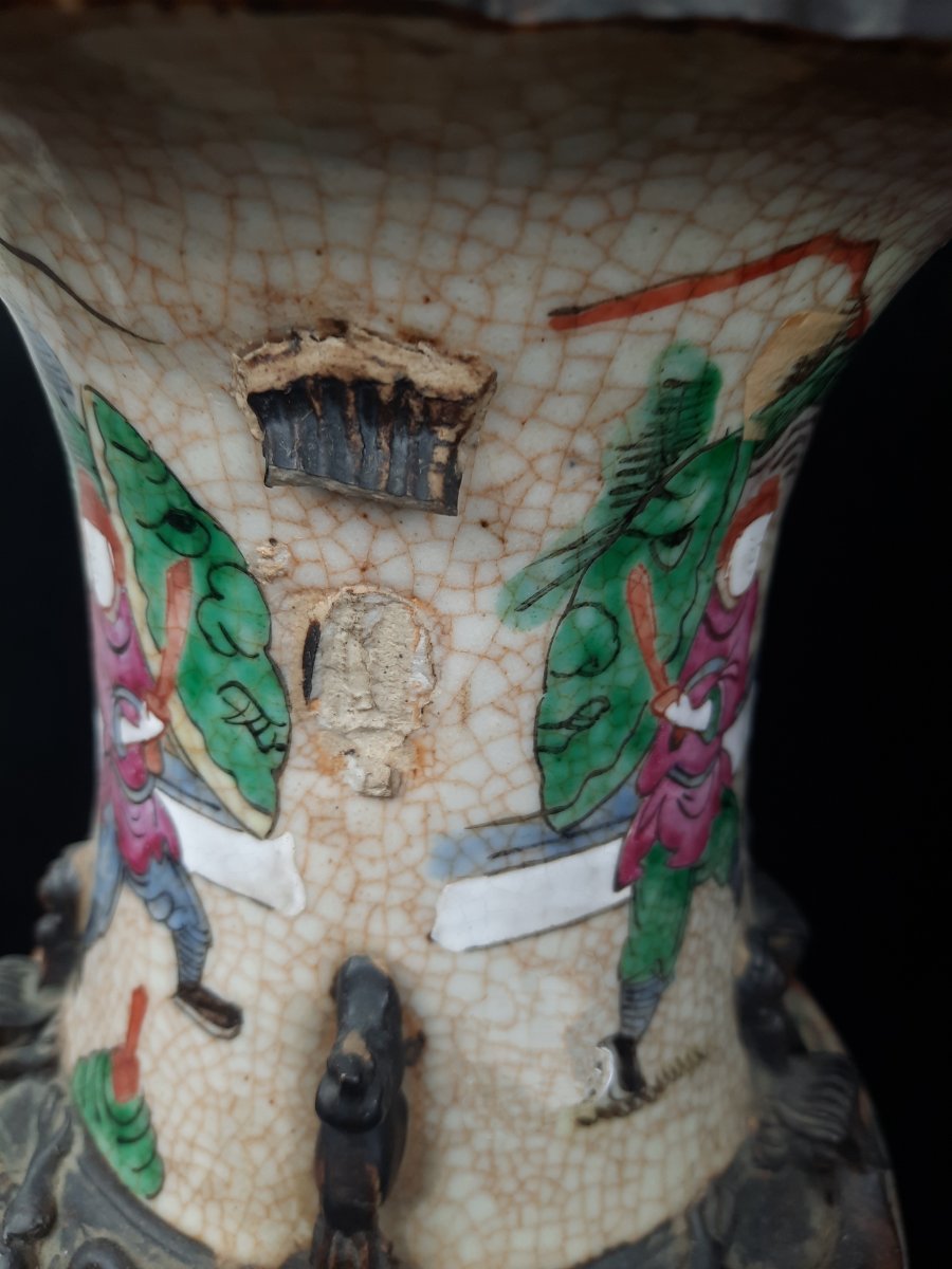 Pair Of Nanking Porcelain Vases - China (19th Century)-photo-5