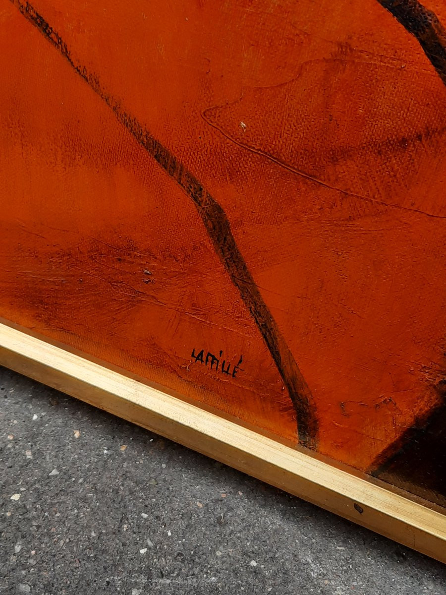 Pierre Laffillé (1938-2011) - Huile sur toile - Figure maternelle-photo-2