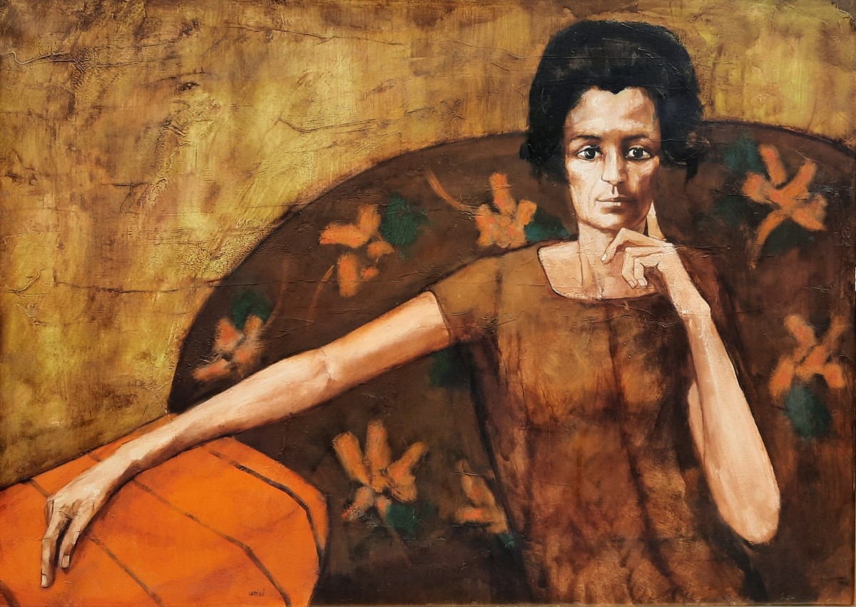 Pierre Laffillé (1938-2011) - Huile sur toile - Figure maternelle