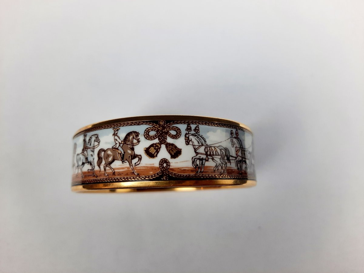 Hermès - Bracelet En Émail Motif Carrosse Cheval-photo-3