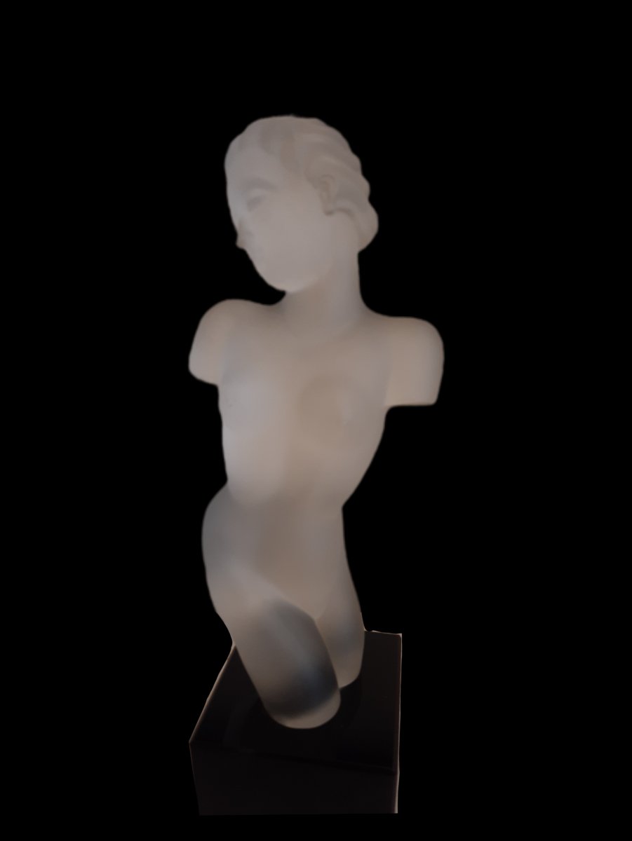 Sculpture en verre Art déco tchèque de Bohême - Curt Schlevogt (1869-1959)-photo-2