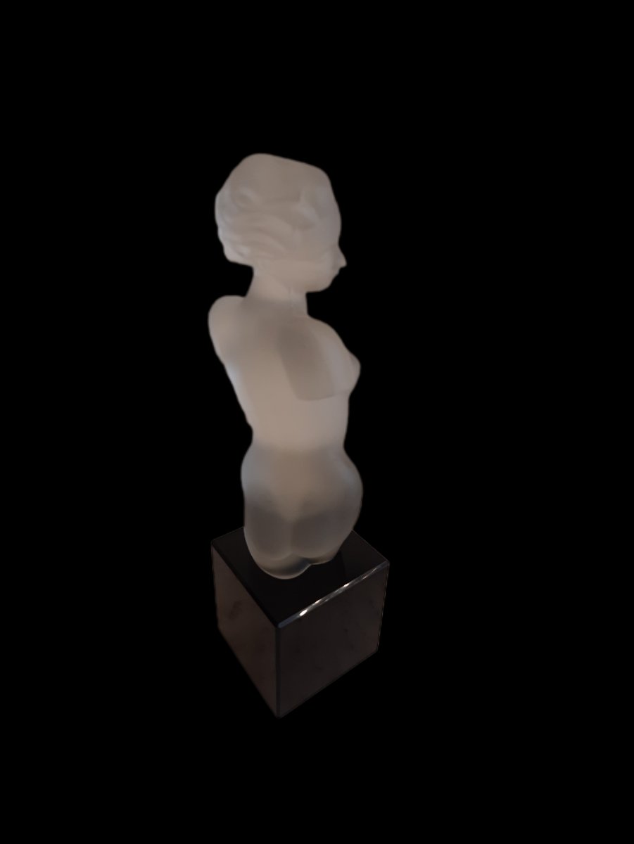 Sculpture en verre Art déco tchèque de Bohême - Curt Schlevogt (1869-1959)-photo-3