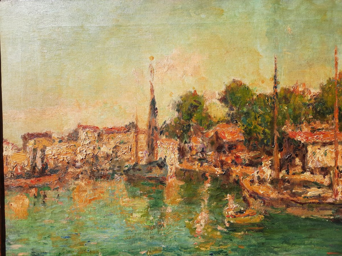 Julien Gustave Gagliardini (1846–1927) - Huile sur toile - Paysage de bord de mer -photo-2