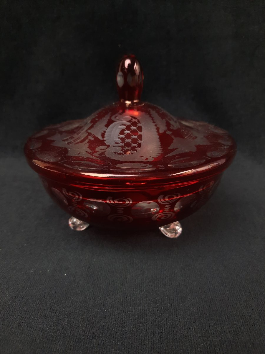 Tripod Cup In Bohemian Crystal (20th Century)-photo-2