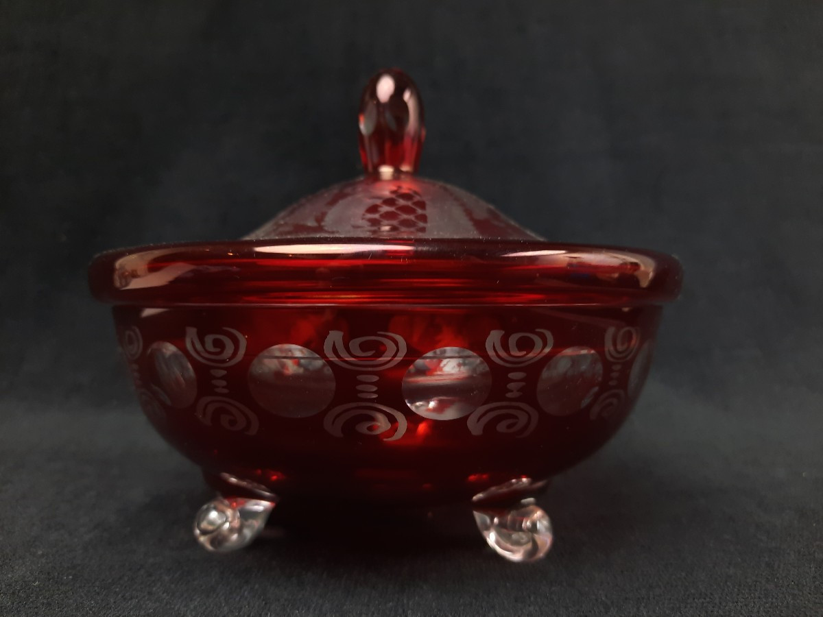 Tripod Cup In Bohemian Crystal (20th Century)
