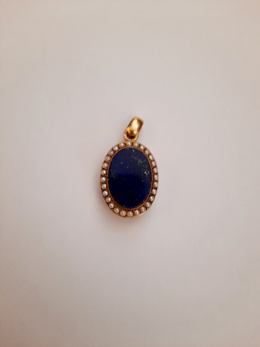 Cassolette en or et lapis lazuli -photo-3