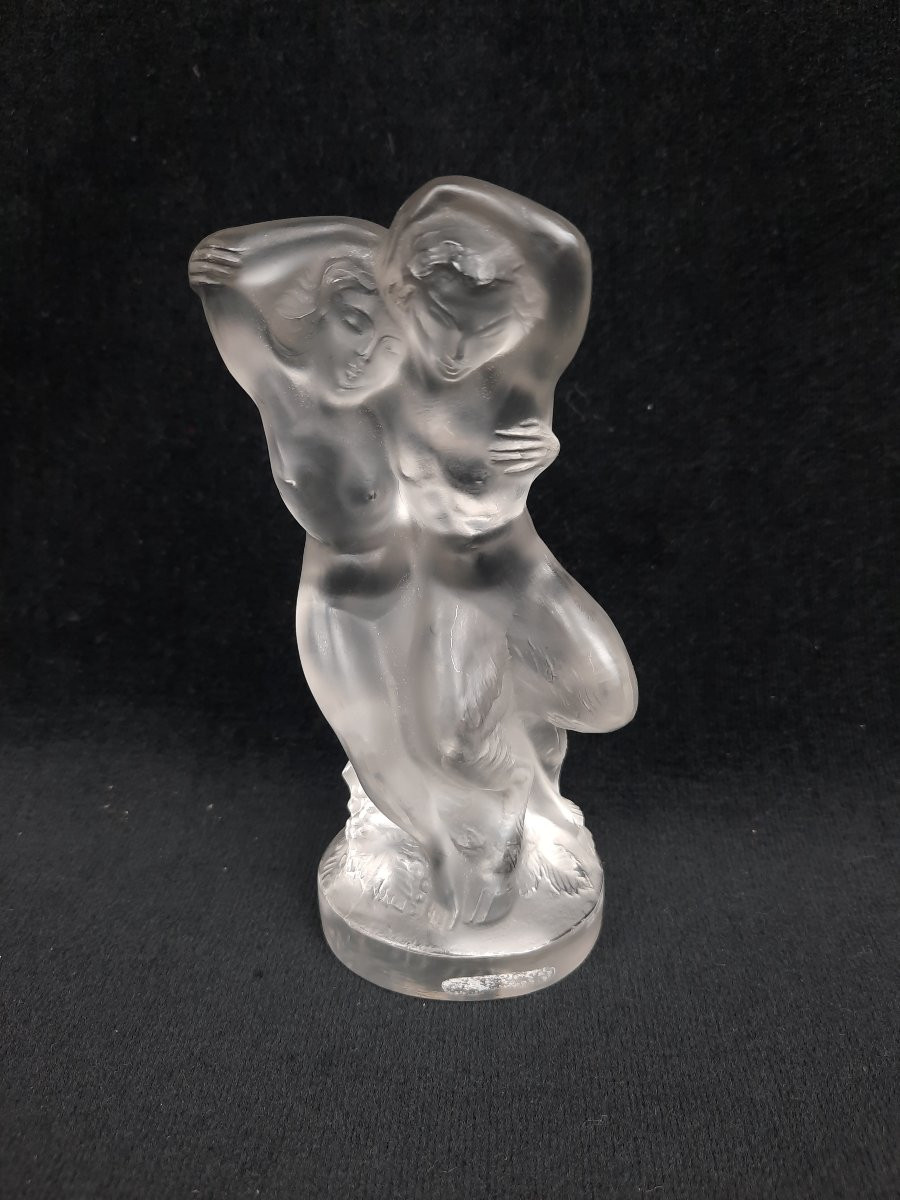Lalique France - Sculpture en cristal - Pan et Diane-photo-2