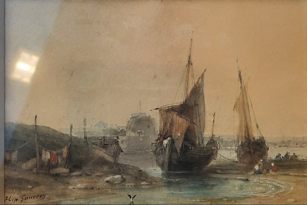Hippolyte Garneray (1787–1858) - Watercolor On Paper - Marine View