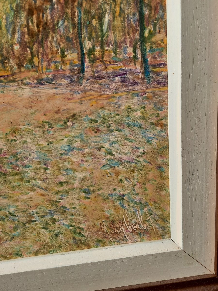 Jean Corbet (1926 - ?) - Oil On Panel - Pointillist Landscape  -photo-2