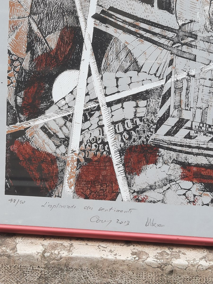 Jean François Alexandre Couy (1910–1983) - Lithographie - Composition abstraite-photo-2