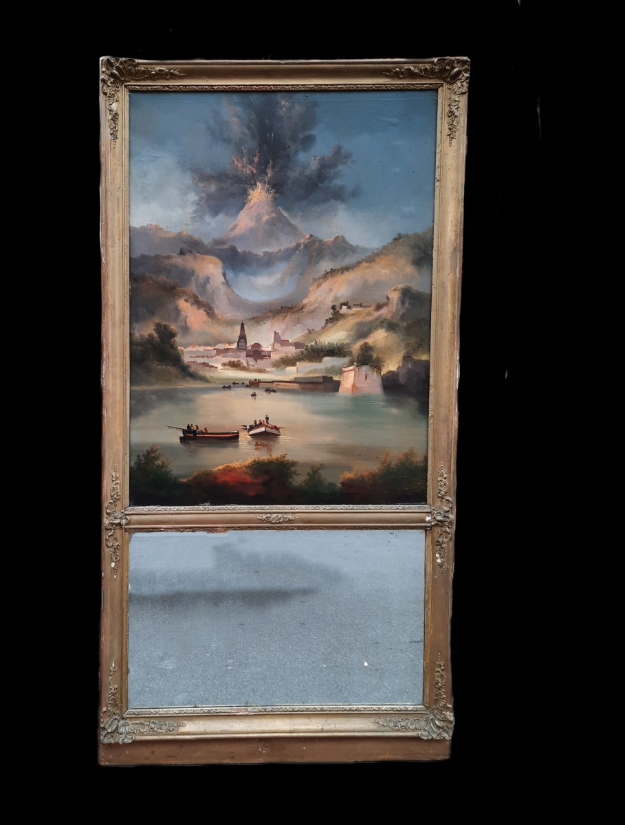Trumeau au Paysage du volcan (XIXe siècle)