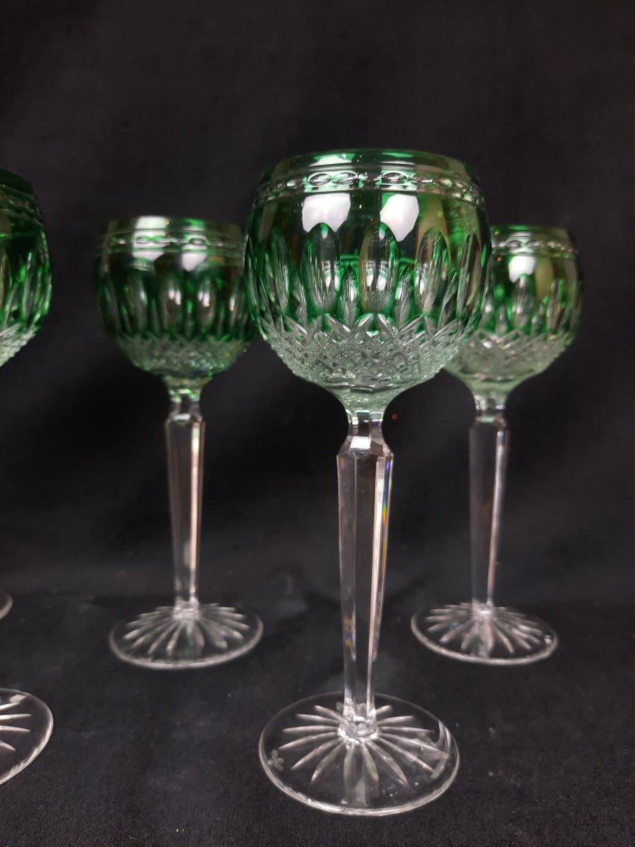 Waterford - 6 verres en cristal coloré (XXe siècle)-photo-3