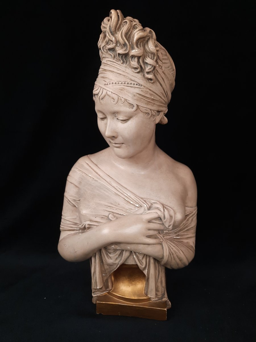 Plaster Bust Of Juliette Récamier (19th Century)-photo-3