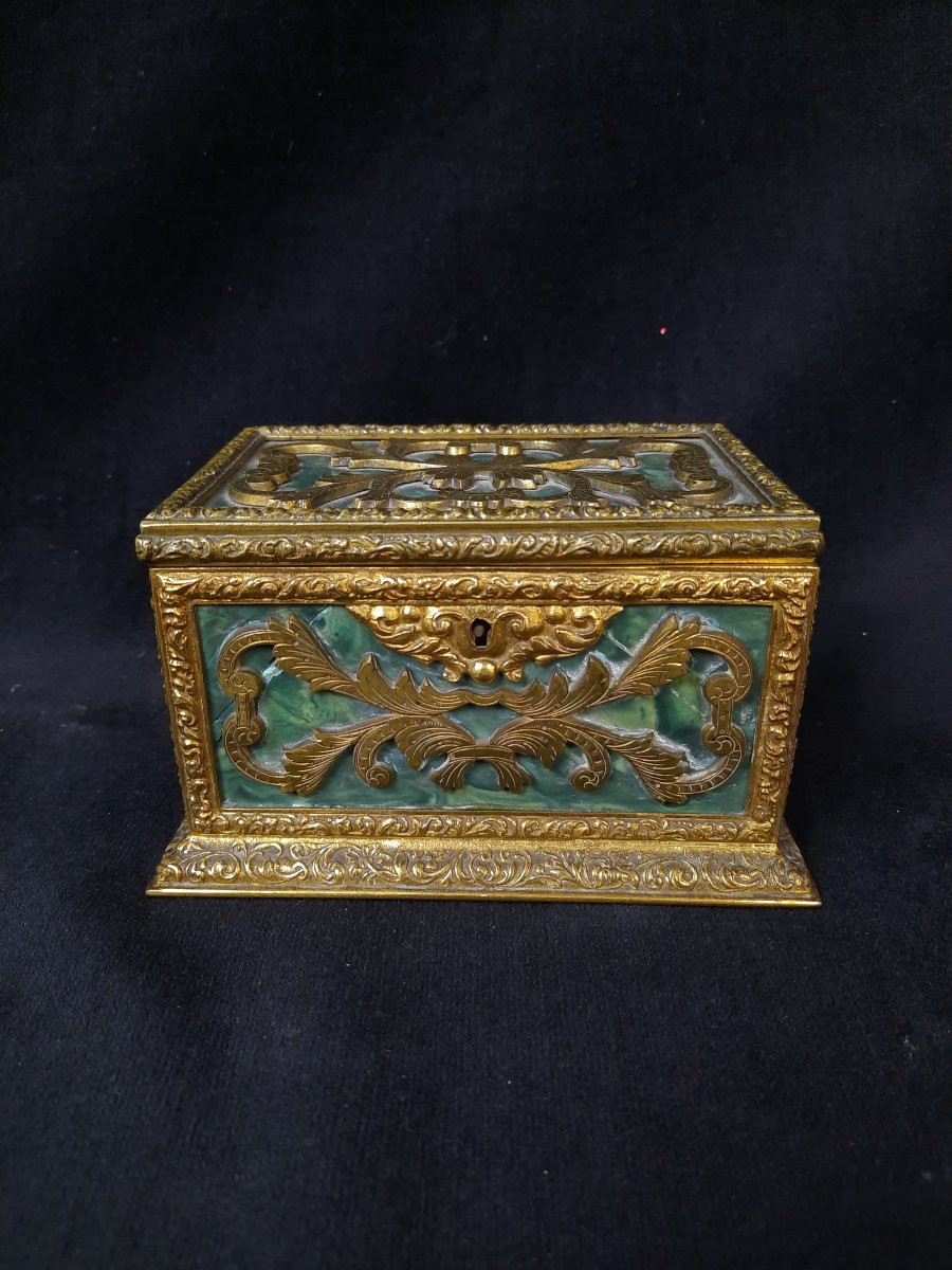 Boîte doré en bronze Tahan (XIXe siècle)-photo-2