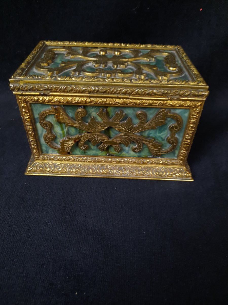 Boîte doré en bronze Tahan (XIXe siècle)-photo-4