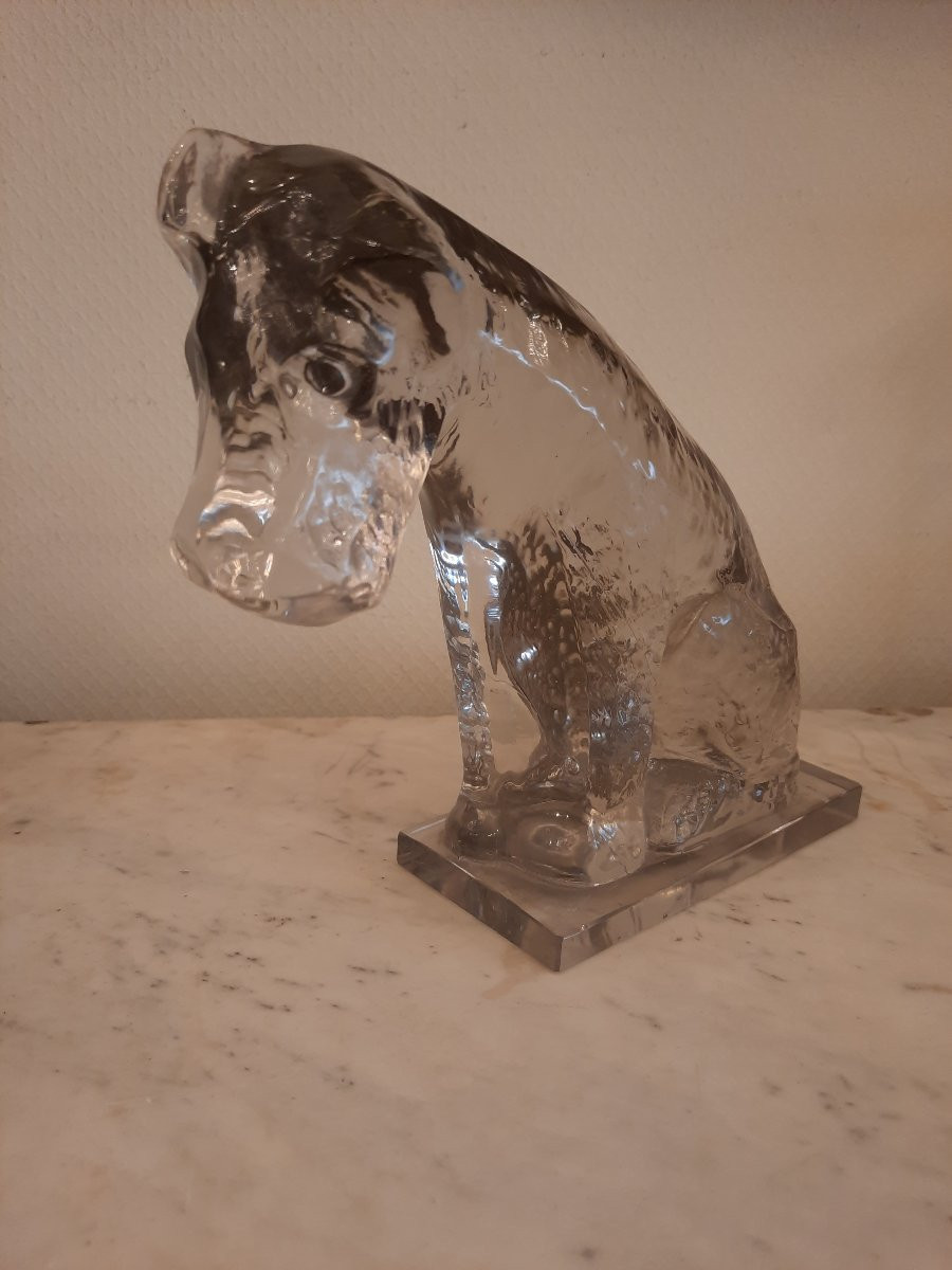 Crystal Sculpture - Dog (20th Century)-photo-2
