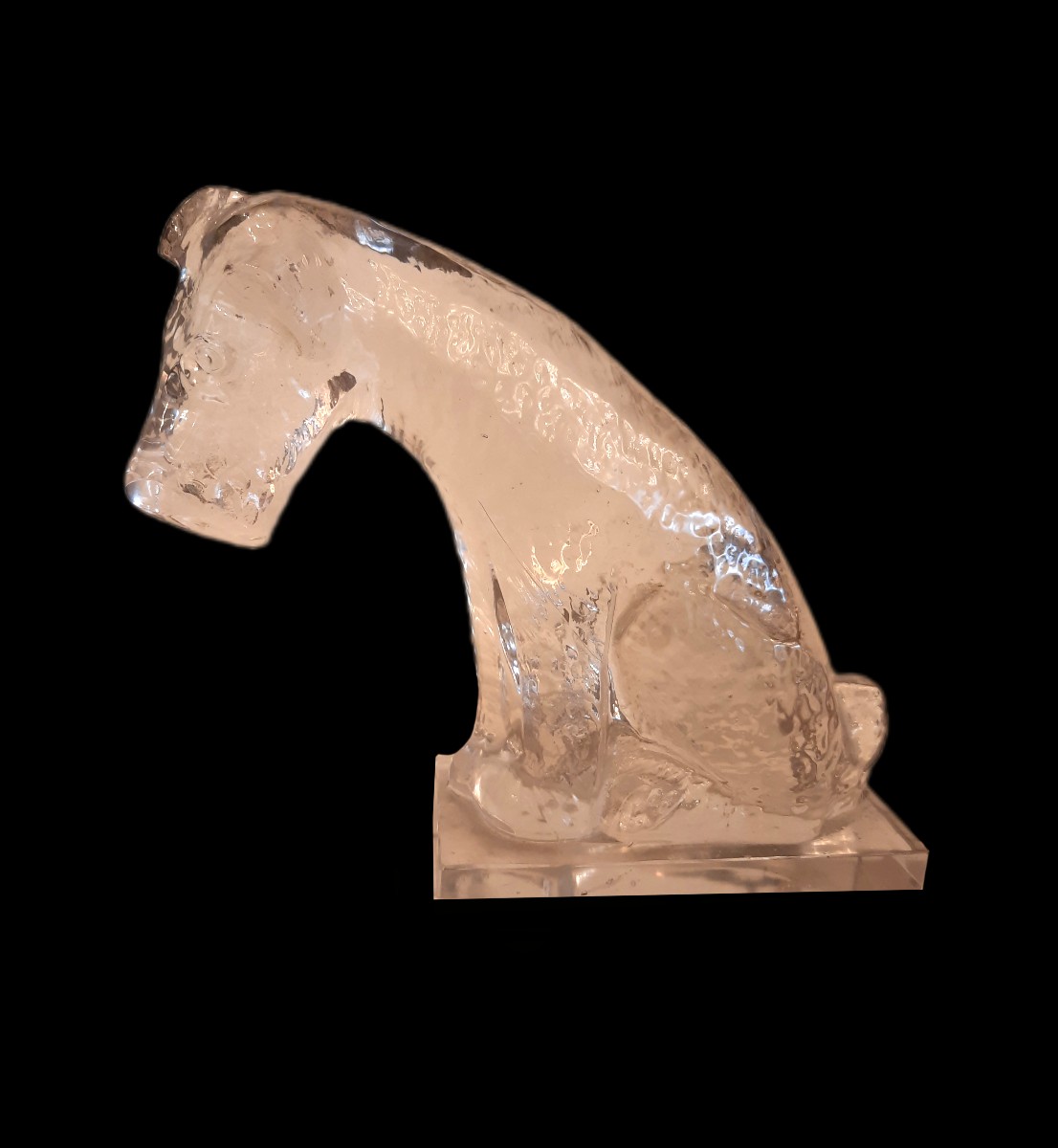 Crystal Sculpture - Dog (20th Century)