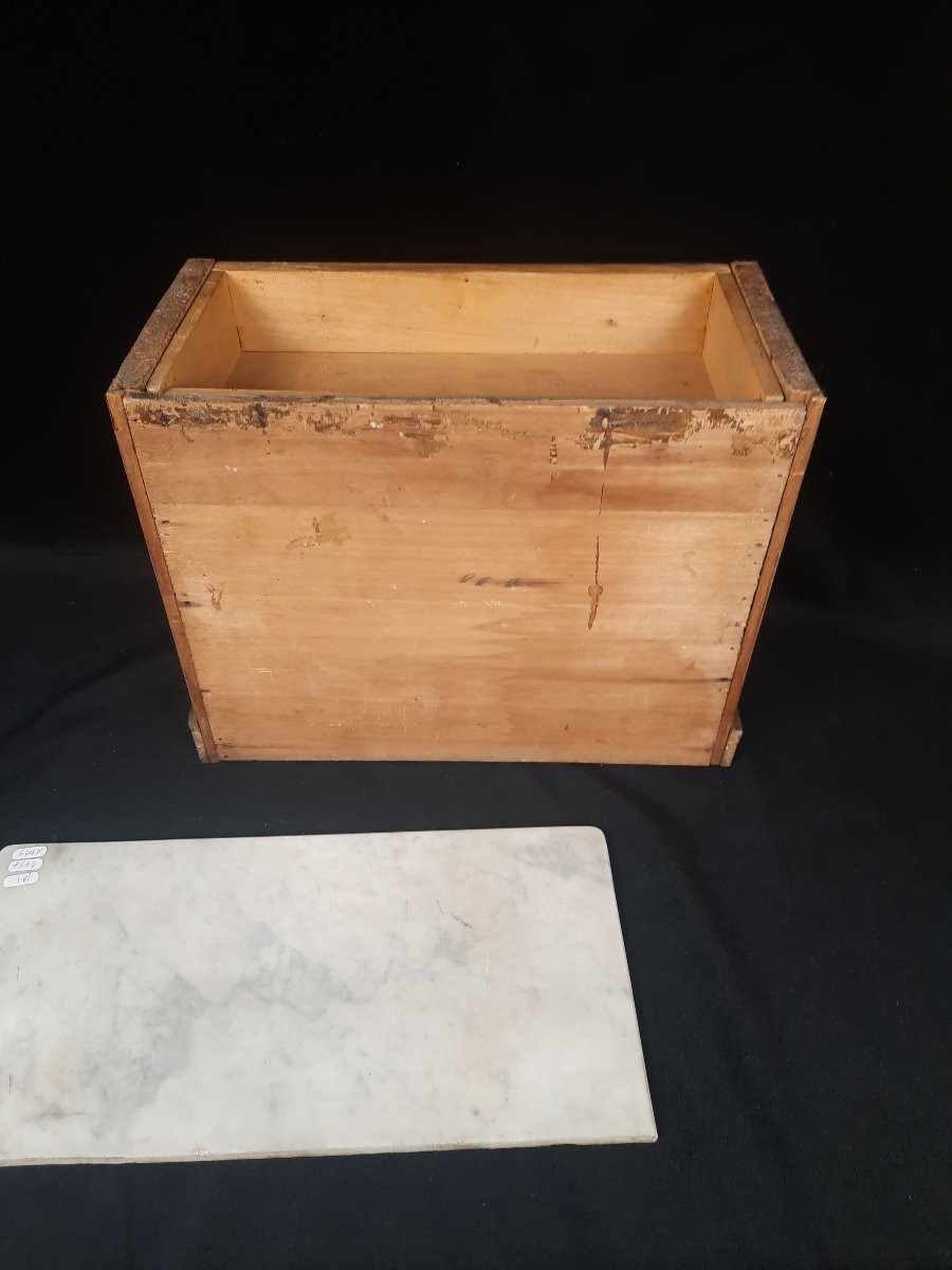 Miniature Chest Of Drawers In Veneered Wood And Marble - 20th Century-photo-1