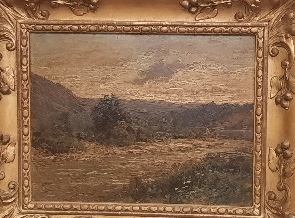 Charles Bertier (1860-1924) - Huile sur isorel - Chatillon en bois-photo-2