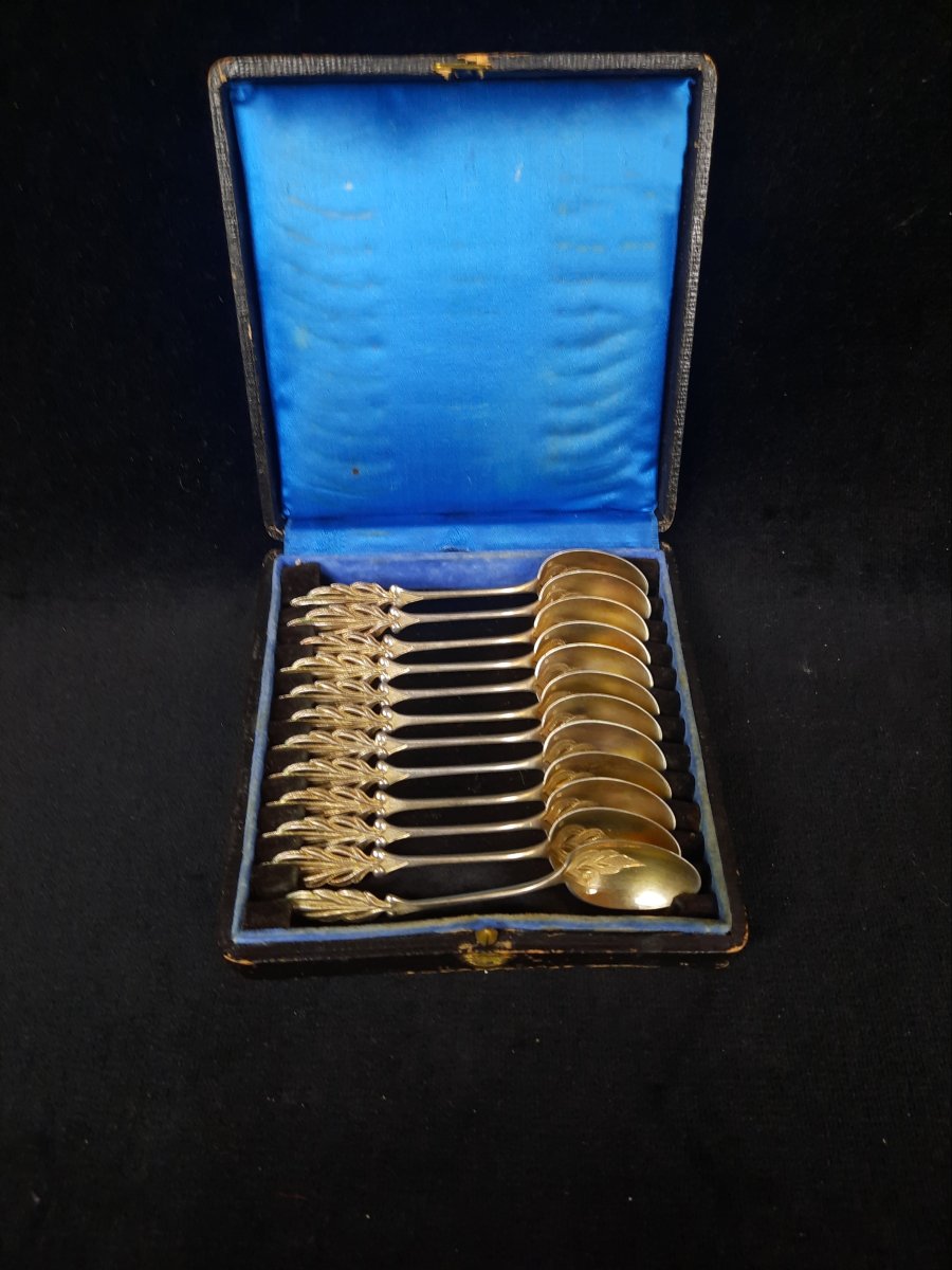 Ensemble de cuillères à moka en argent 800 -photo-2