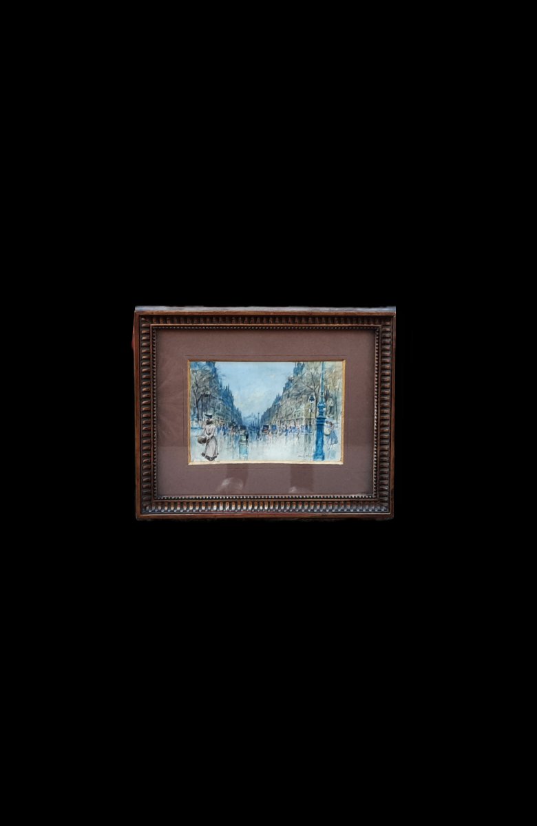 Manuel Ruiz Morales (1857-1922) - Aquarelle sur papier - Vue de Paris -photo-2