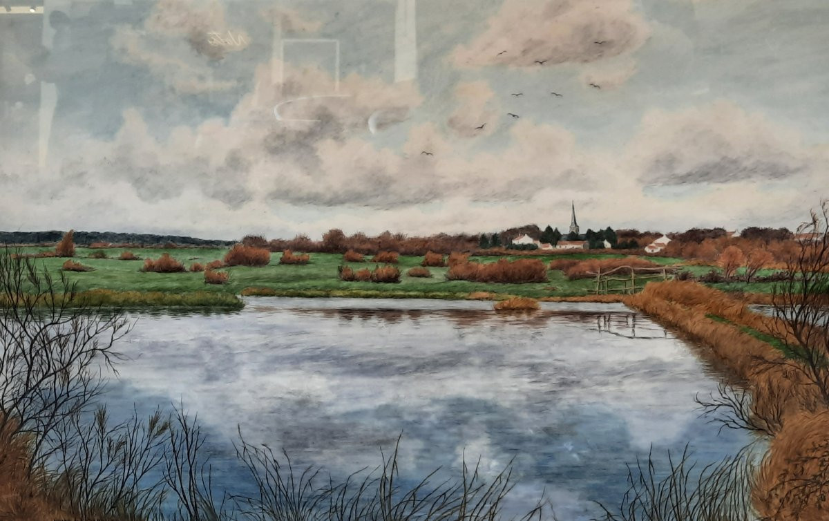 Aymar de Lézardière (1917-1995) - aquarelle sur papier - Paysage -photo-2