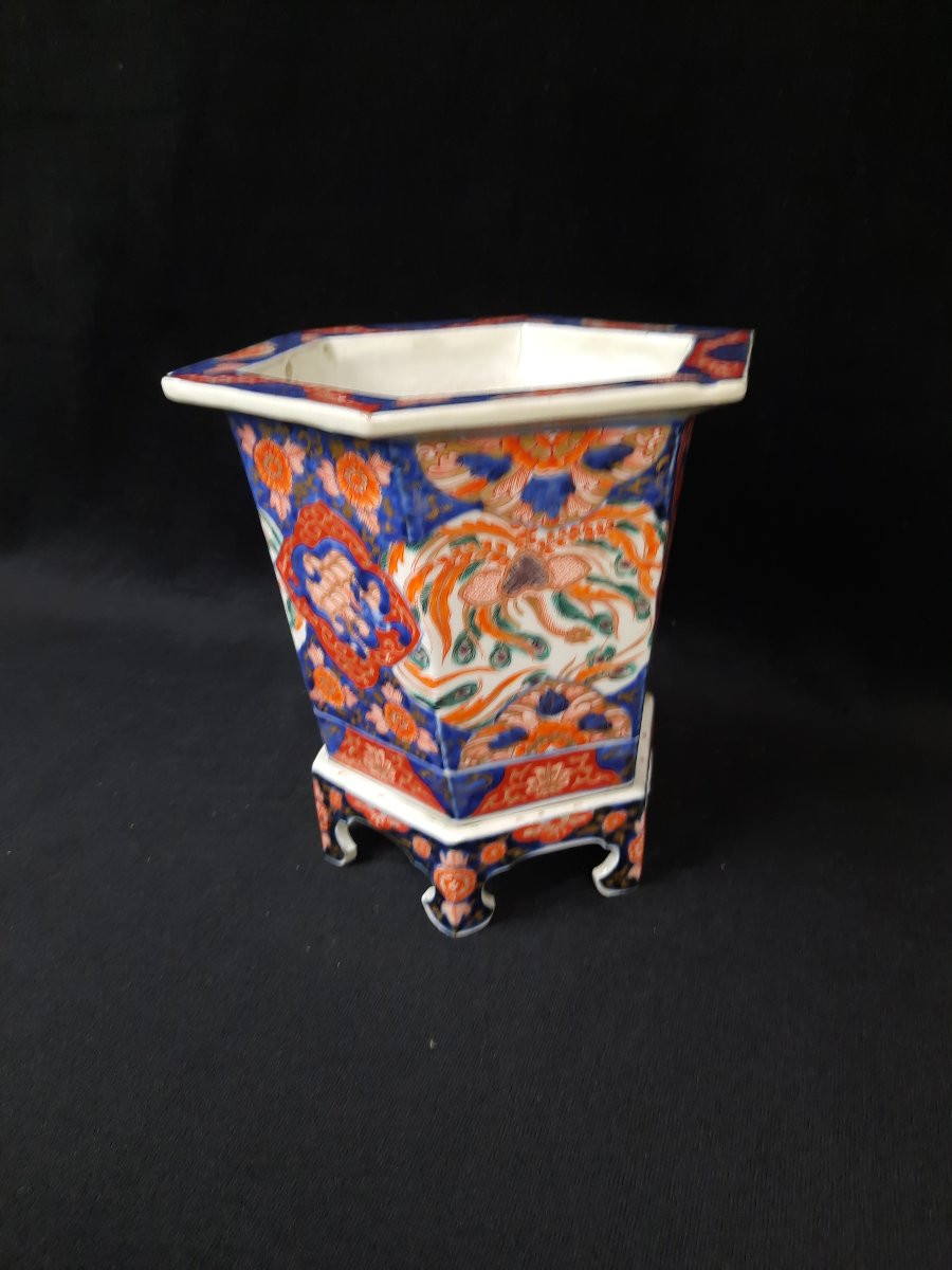 Imari Porcelain Flowerpot - Japan (20th Century)-photo-3