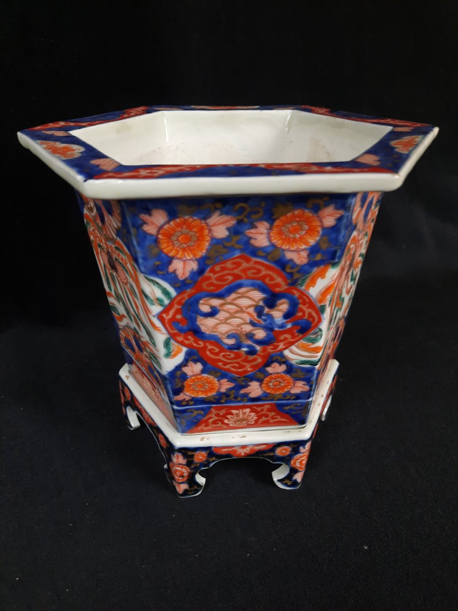 Imari Porcelain Flowerpot - Japan (20th Century)-photo-4