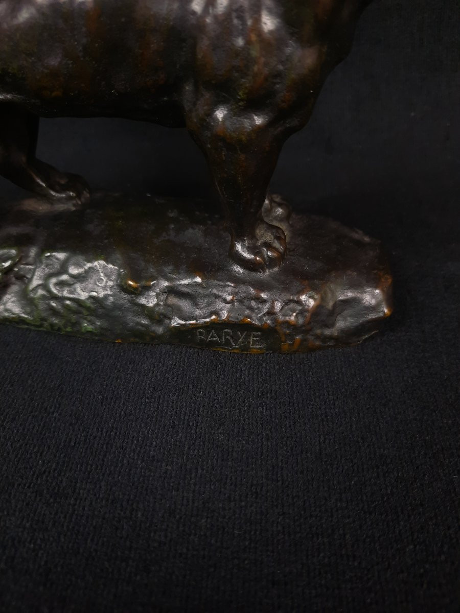 Antoine-louis Barye (1795 – 1875) - Bronze Of A Standing Jaguar-photo-2