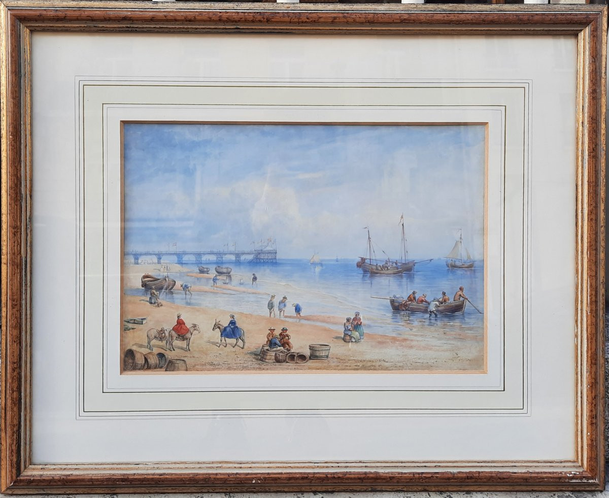 Cornelius Jason Walter Winter (1820–1891) - Aquarelle sur papier - Bord de mer -photo-3