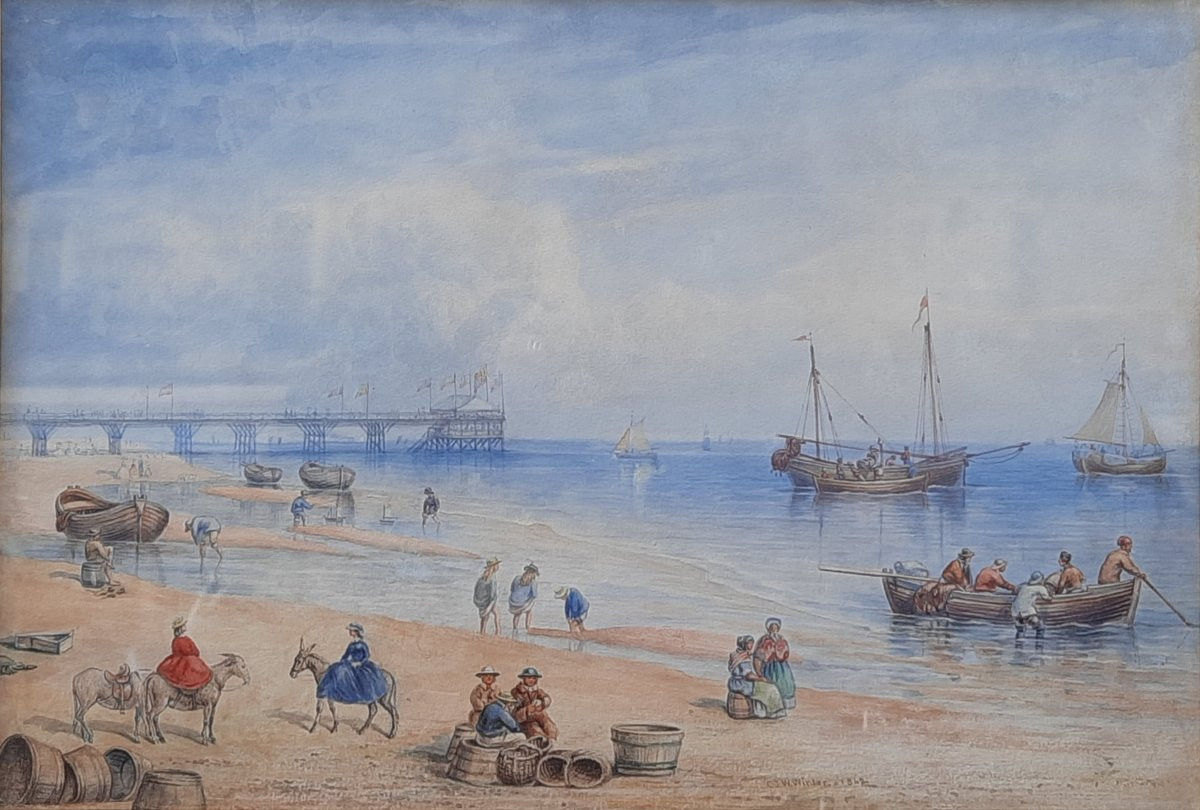 Cornelius Jason Walter Winter (1820–1891) - Aquarelle sur papier - Bord de mer -photo-4