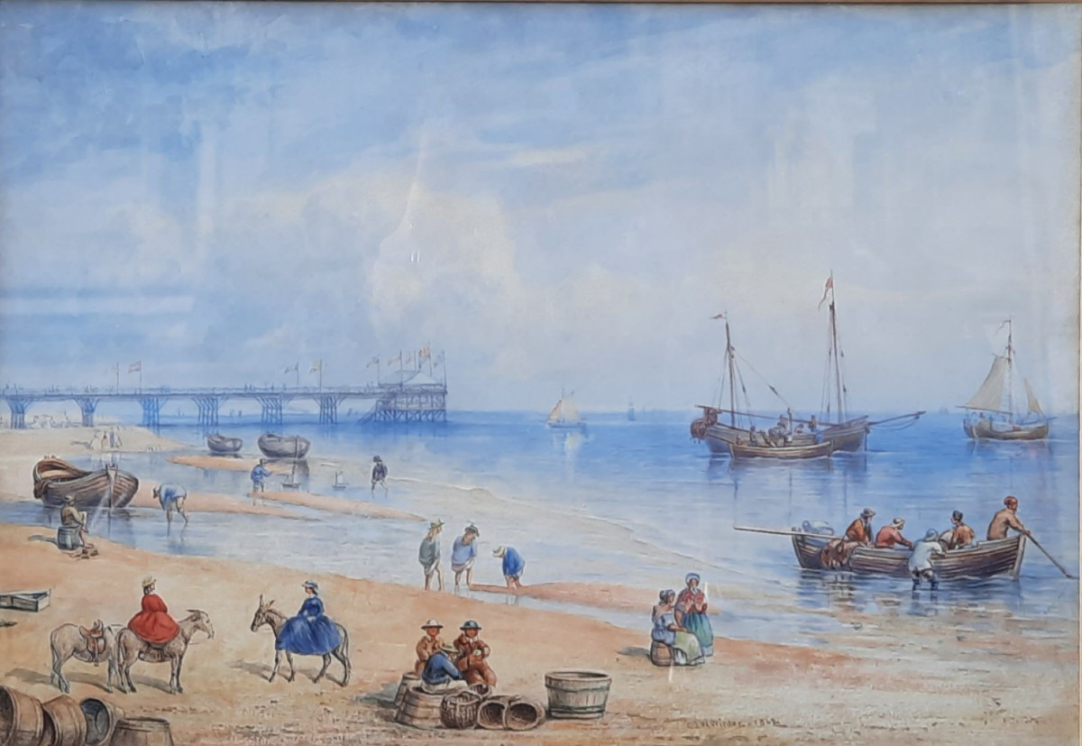 Cornelius Jason Walter Winter (1820–1891) - Aquarelle sur papier - Bord de mer 