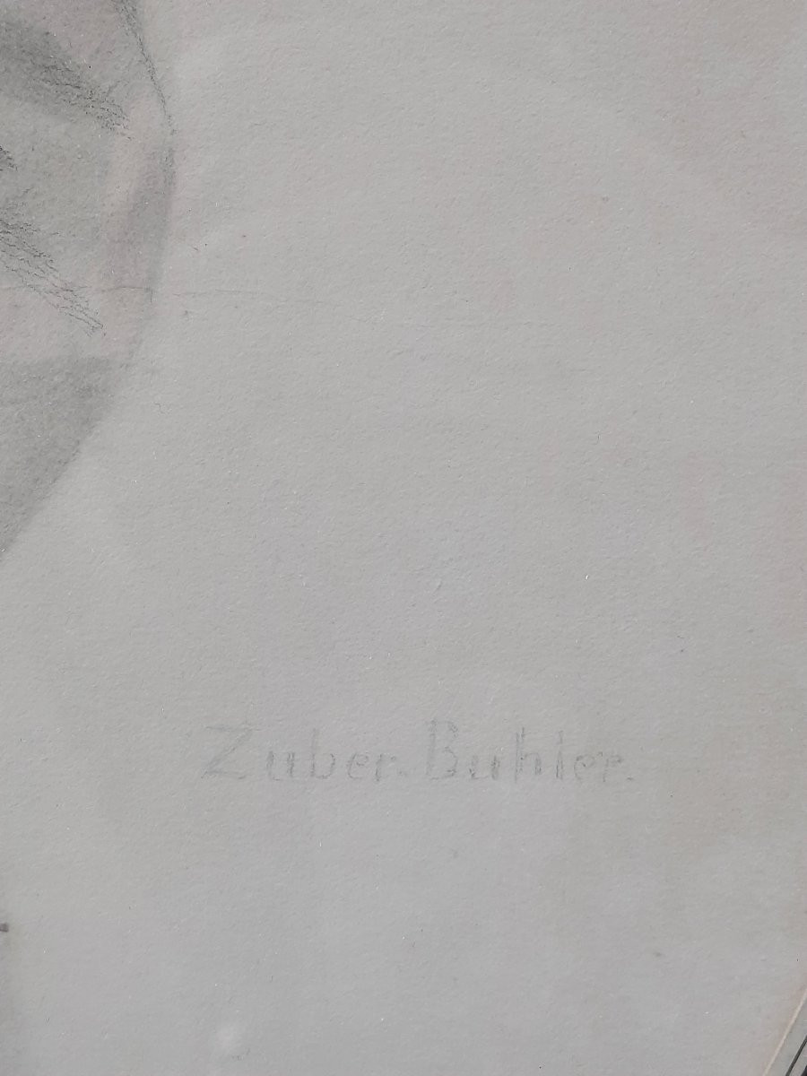 Fritz Zuber-Bühler (1822–1896) - Dessin sur papier - Portrait d'homme -photo-1