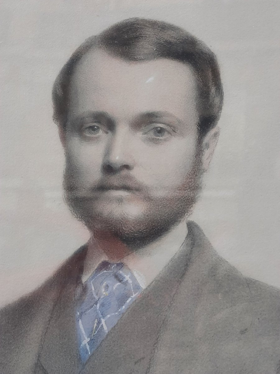 Fritz Zuber-Bühler (1822–1896) - Dessin sur papier - Portrait d'homme -photo-2