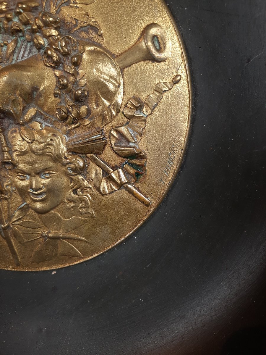Louis-Théophile Hingre (1832-1911) - Coupe en bronze et métal-photo-1