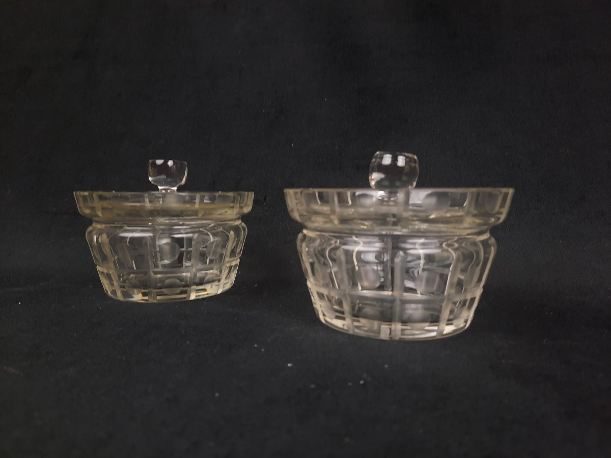 Pair Of Crystal Compote Dishes (20th Century)-photo-2